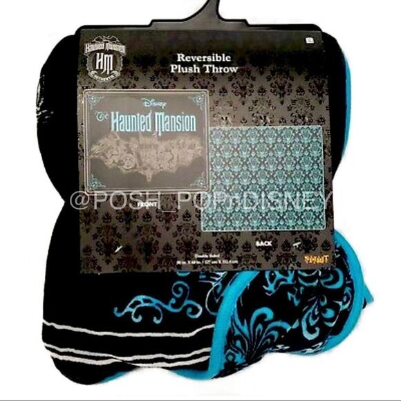 DISNEY The Haunted Mansion Reversible heavy Plush Throw Blanket - Picture 3 of 4